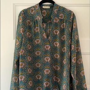 Sophisticated Hinge art nouveau print blouse L